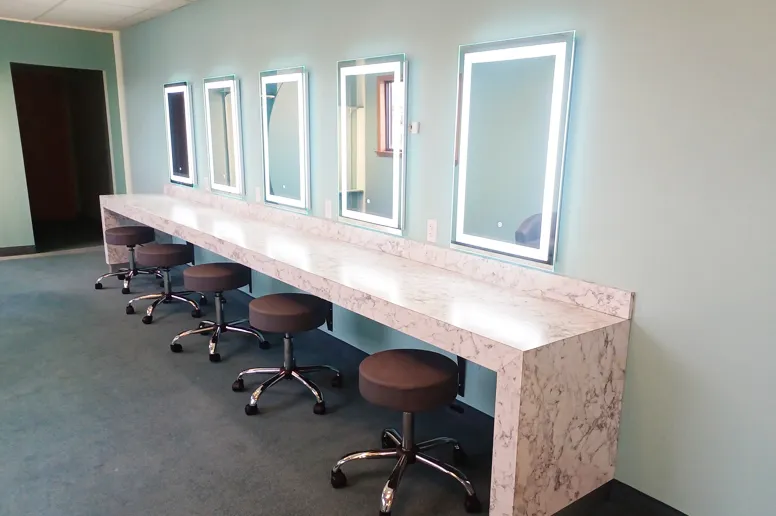 Bridal Suite Long Desk with Mirrors