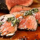 Chef Carved Mediterranean Grilled Texas Tri Tip Steak with Chimichurri Sauce